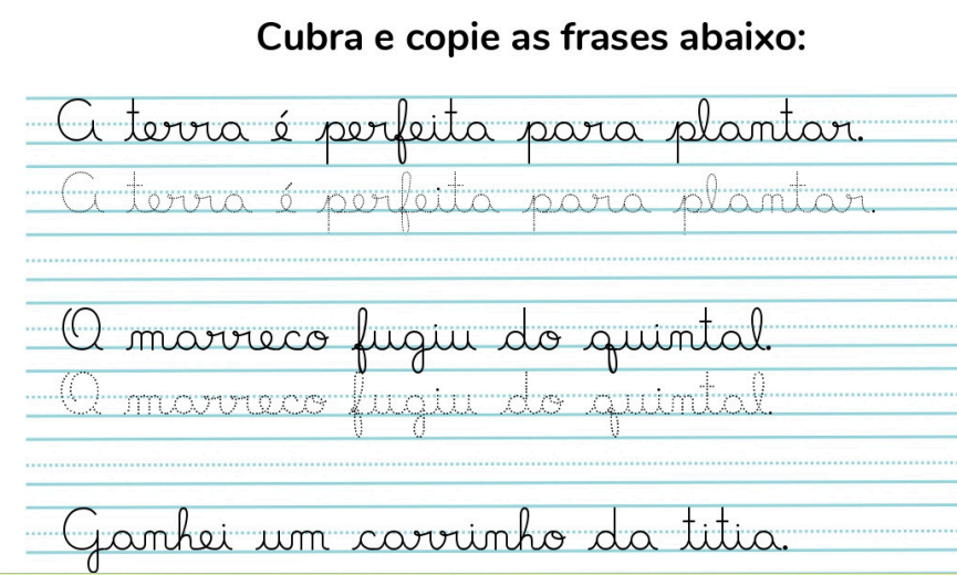Apostila treino da letra cursiva (frases)