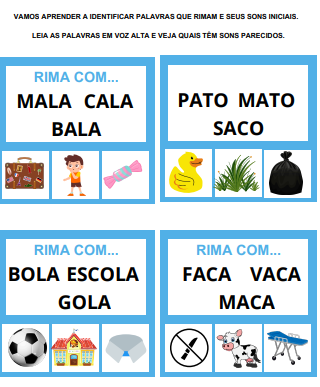 Atividades de Rima