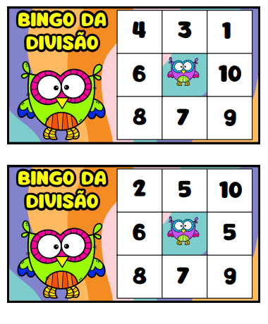 Jogo Bingo da Divisão
